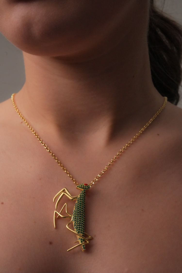 Divina Mantis Necklace - Green, image 2