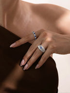 Luneya Ring - White / Navy Blue, image 2
