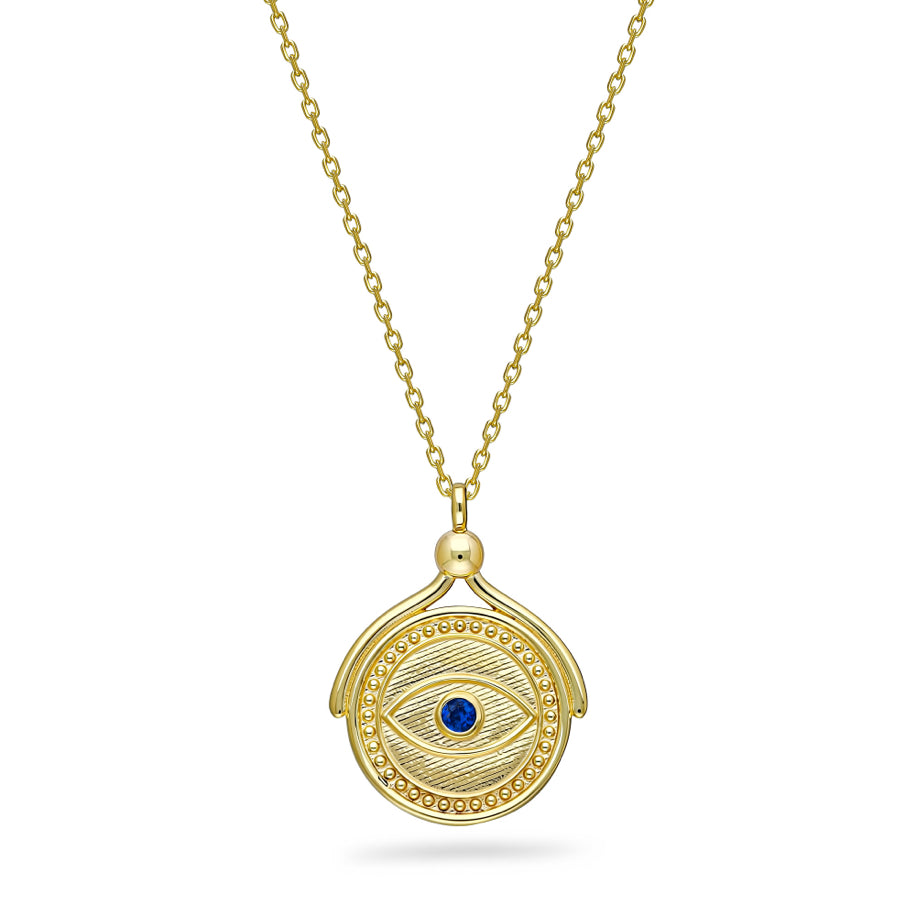 Sylora Necklace - Yellow / Navy Blue Eye