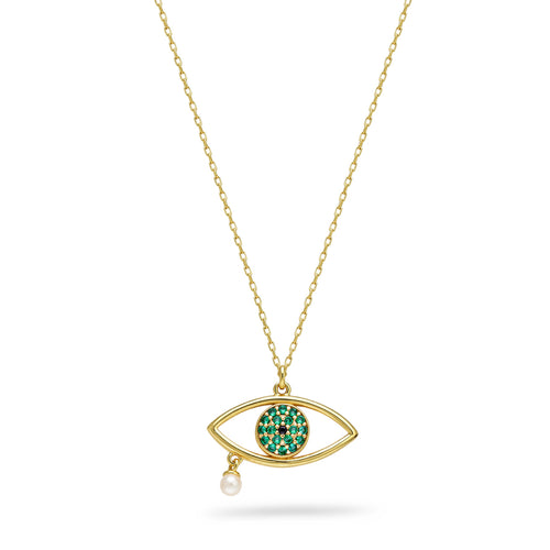 Azura Necklace - Yellow / Green Eye