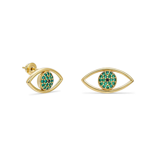 Azura Earrings - Green Eye